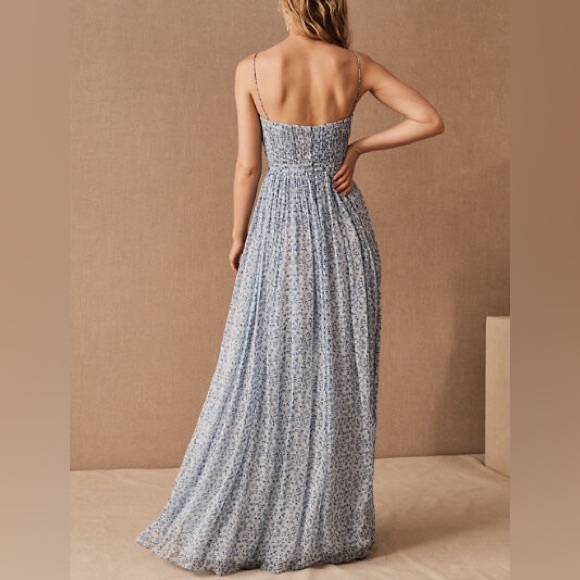 Sachin and Babi Anthropologie BHLDN Blue Rose Dress - Picture 2 of 6